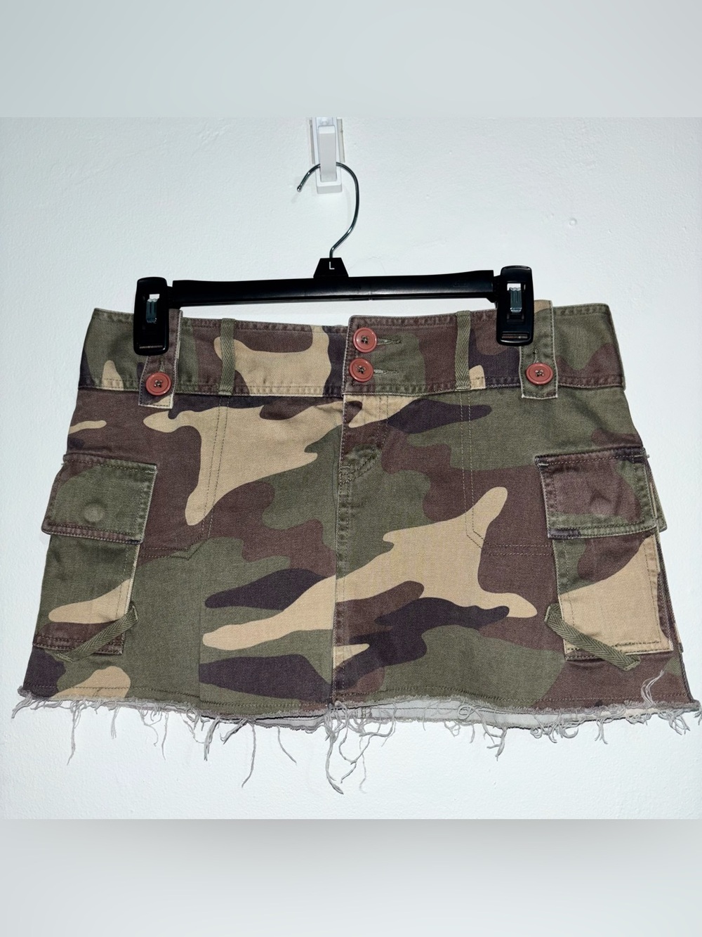 Moda International Y2K Camo Cargo Mini Skirt Size 6